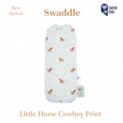 Snow owl Bamboo Magnetbric Swaddle ผ้าห่อตัวสำเร็จรูป กันสะดุ้ง 0-3M - Cowboy Print